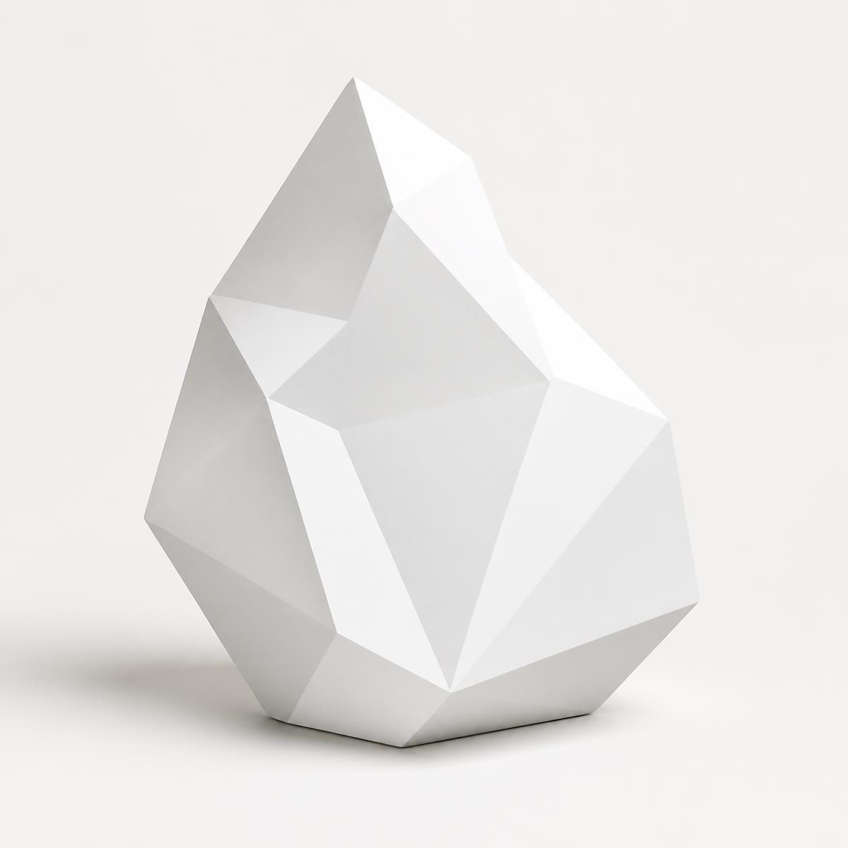 Geometric white rock sculpture